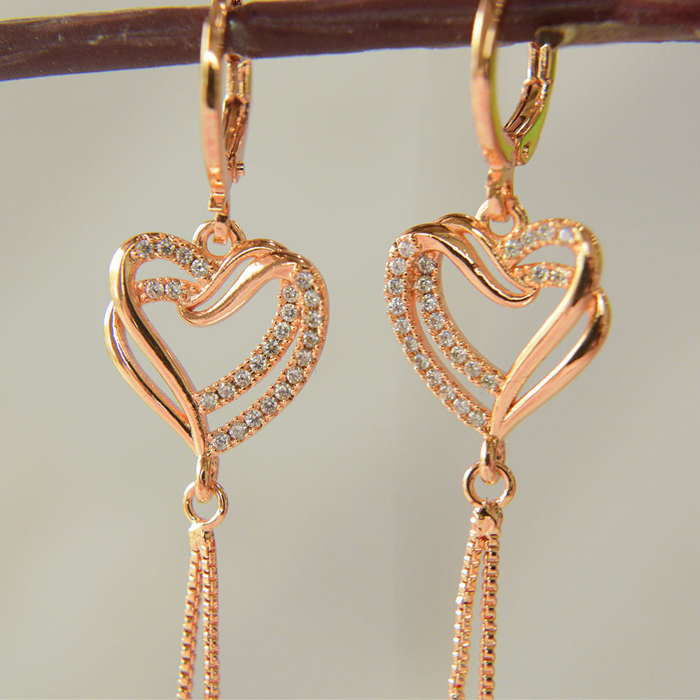 Eternal Heart Drops are stunning AD earrings. Made with high-quality American Diamonds.