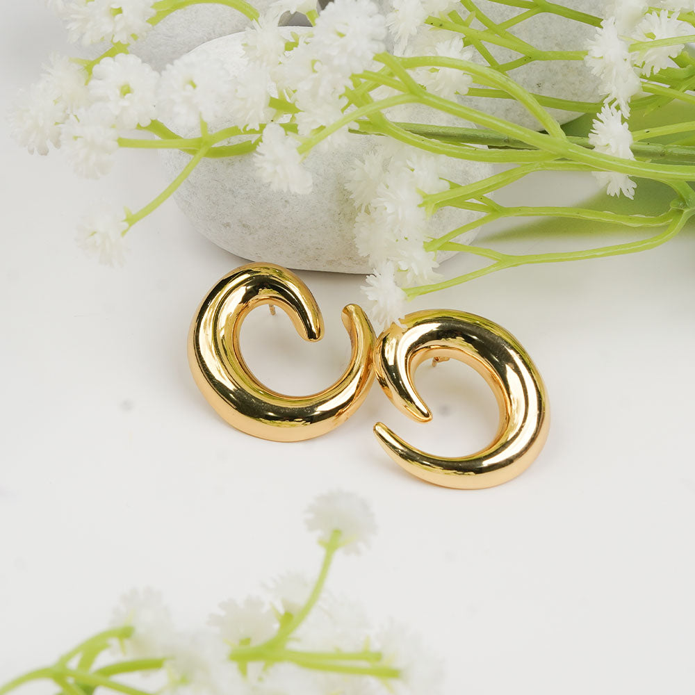 Gold Curve Earrings image 2