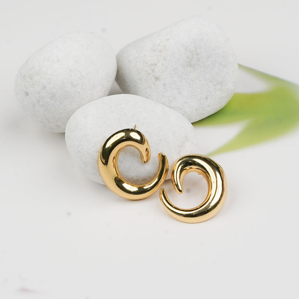 Gold Curve Earrings image 1