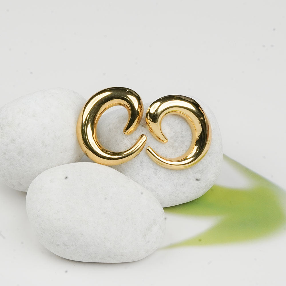 Gold Curve Earrings image 3