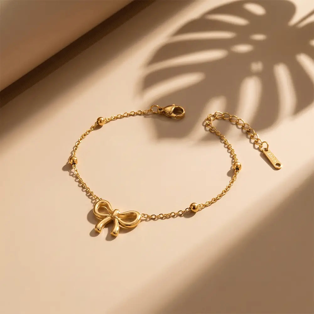 Bow Bracelet Anti Tarnish Gold Plated Bracelet for Women
