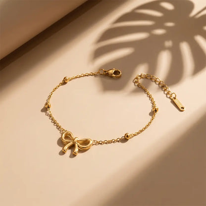 Bow Bracelet Anti Tarnish Gold Plated Bracelet for Women