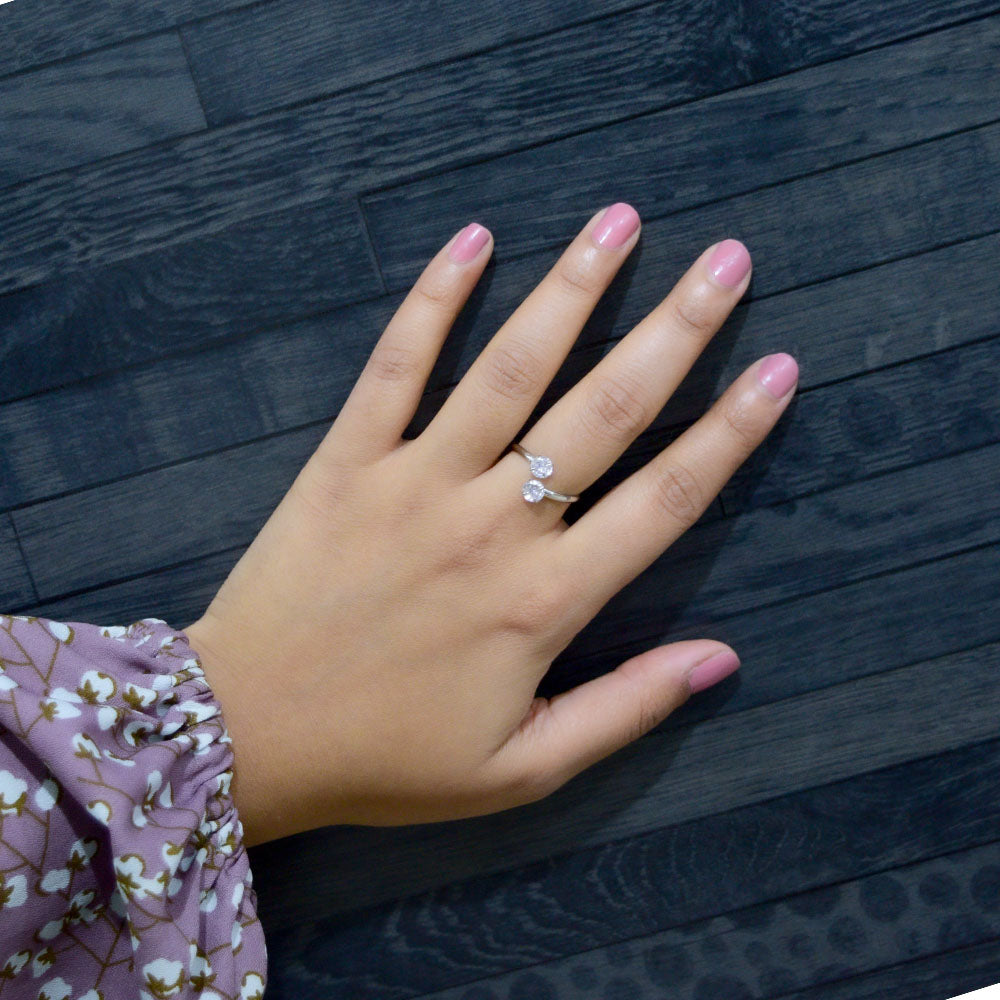 2 Stone Open AD Ring image 3