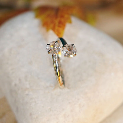 2 Stone Open AD Ring image 1