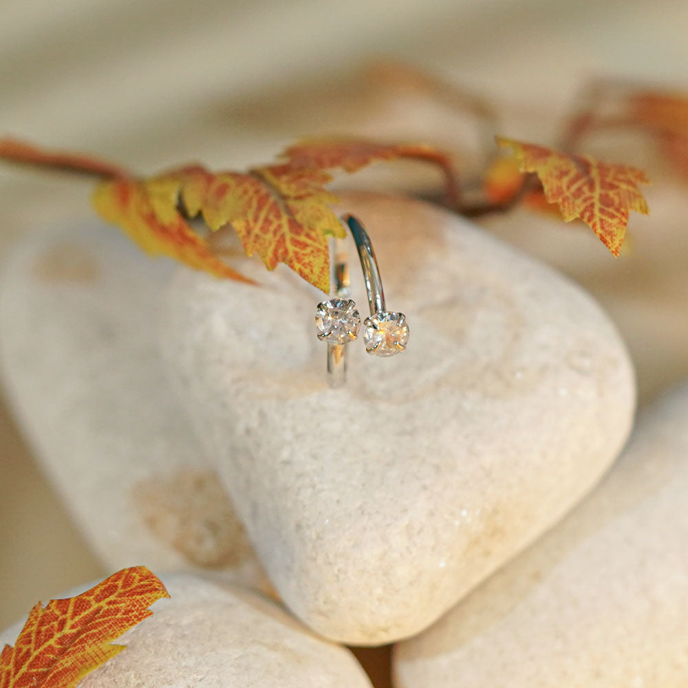 2 Stone Open AD Ring image 4