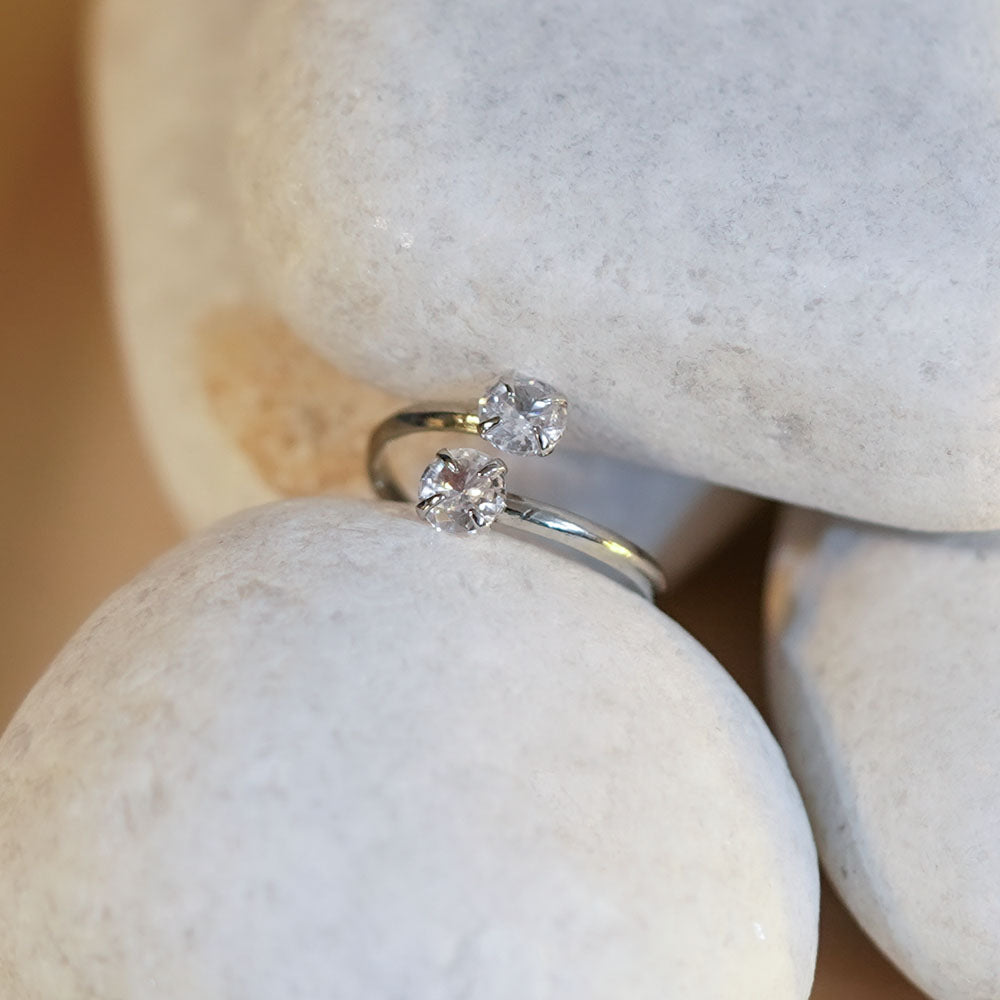 2 Stone Open AD Ring image 2