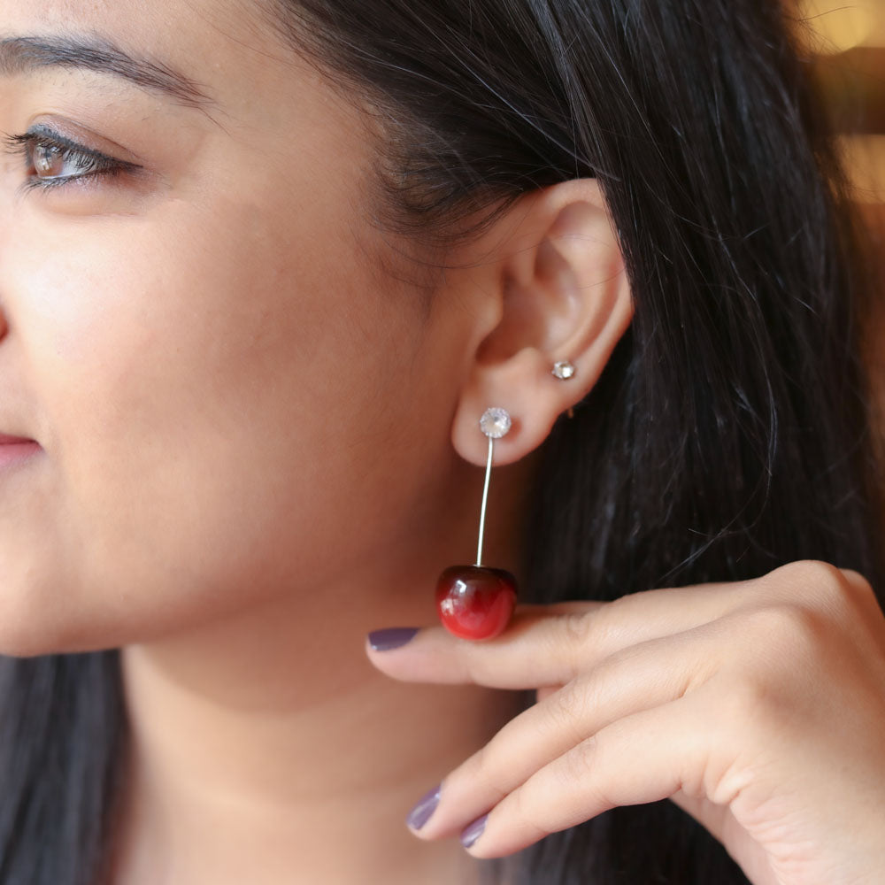 Cherry Glow Earrings Image 2