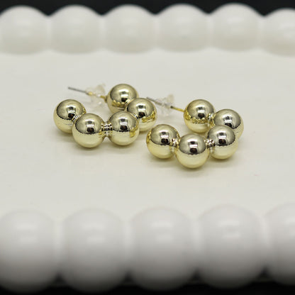 Golden Beads Hoops Image 1