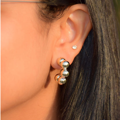 Golden Beads Hoops Image 3