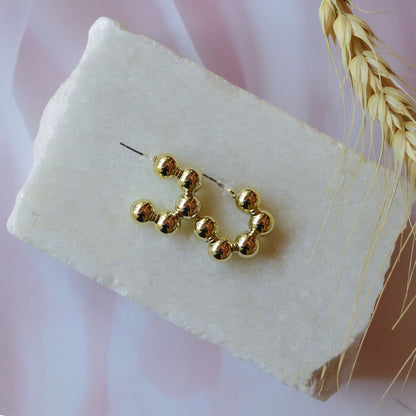 Golden Beads Hoops Image 1