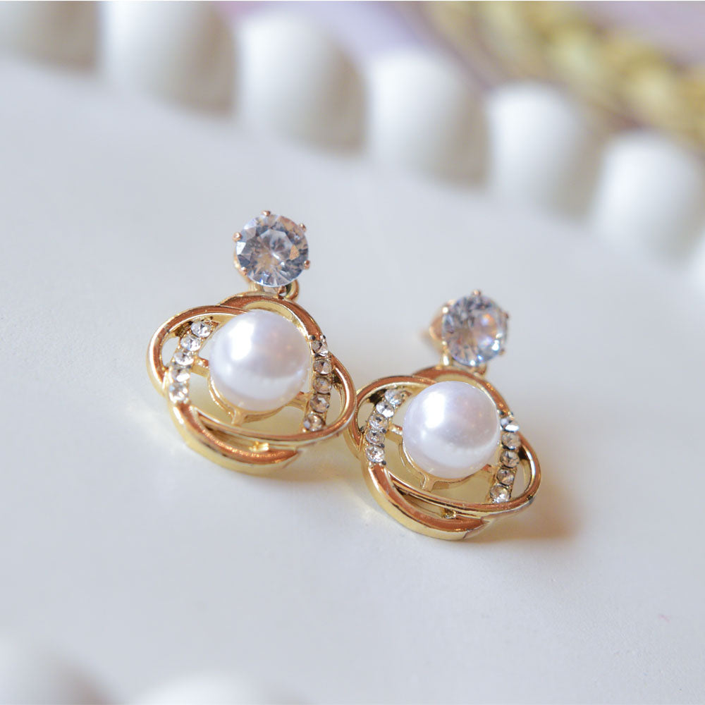 Orbit Pearl Earrings Image 1