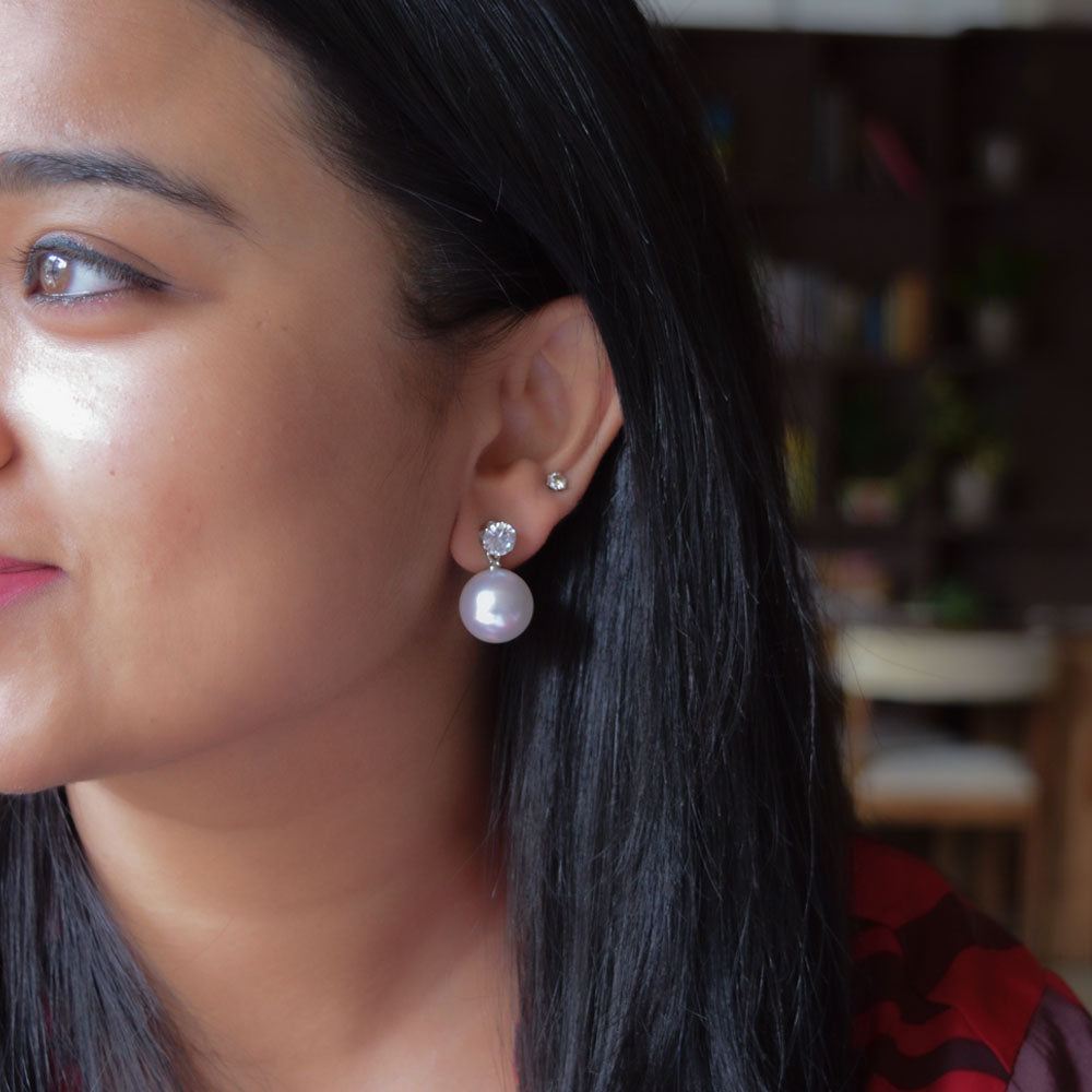 Pearl Drop Earrings Image 2