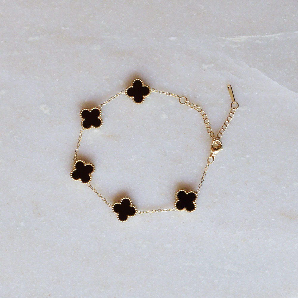 Black & White Clover Bracelet Image 1