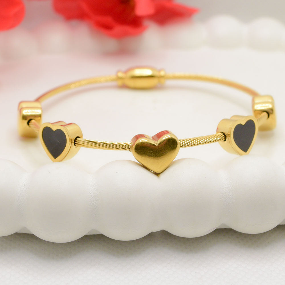 Black & Gold Hearts Bracelet image 1