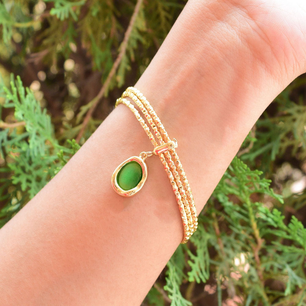 Emerald Bangle Bracelet Image 1