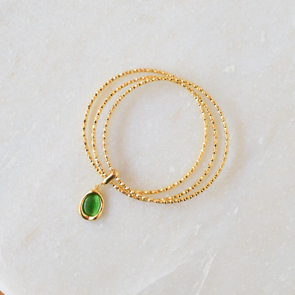 Emerald Bangle Bracelet Image 3