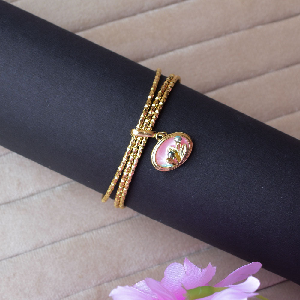 Pink Charm Bangle Bracelet Image 2