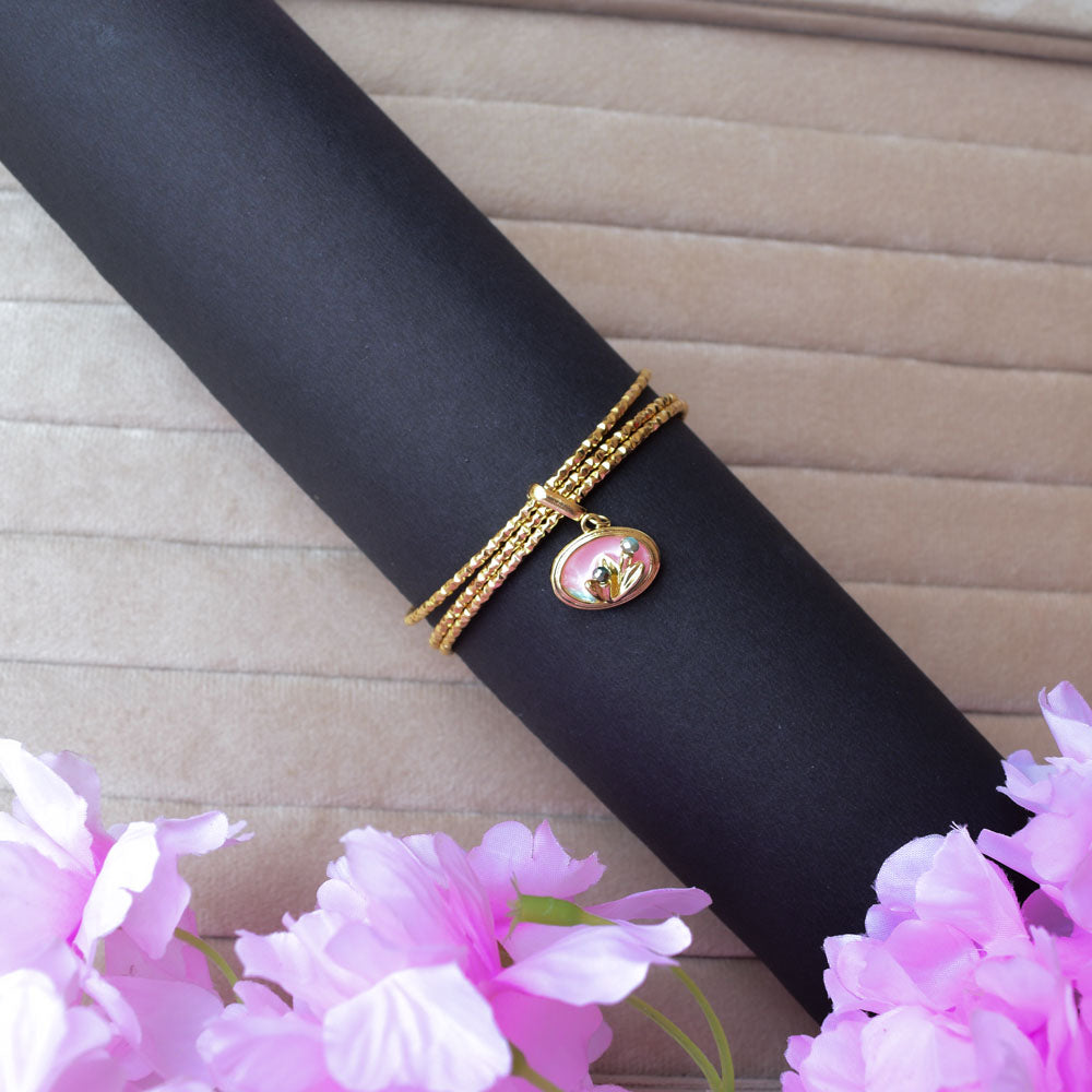 Pink Charm Bangle Bracelet Image 4