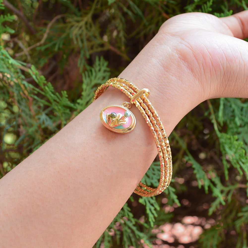 Pink Charm Bangle Bracelet Image 3