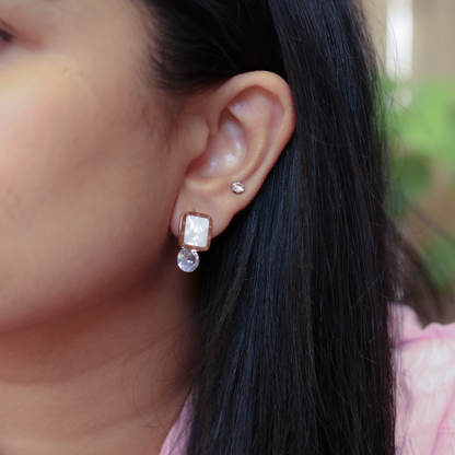 Rose Gold Square Drops Image 3