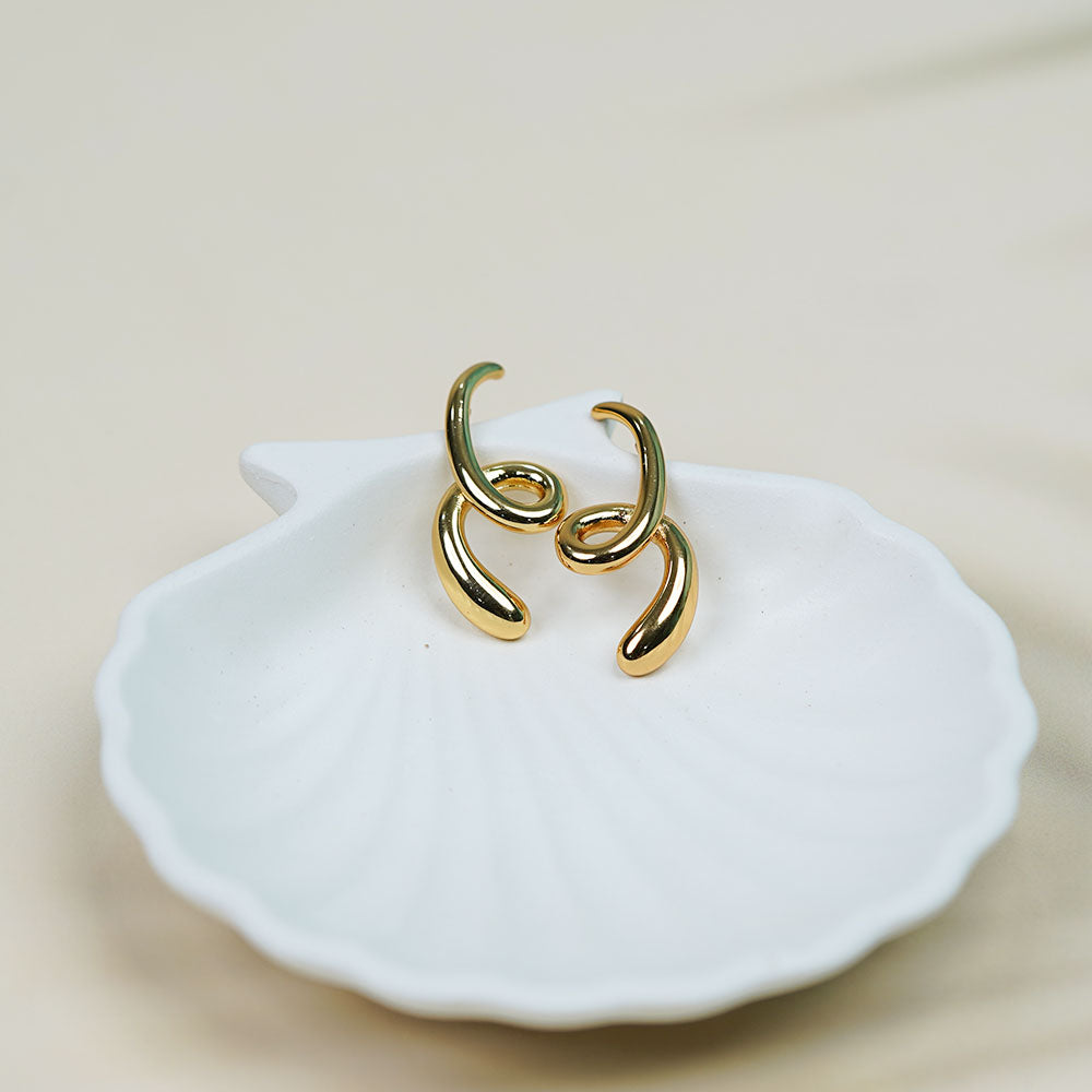 Gold Twist Earrings Image 1
