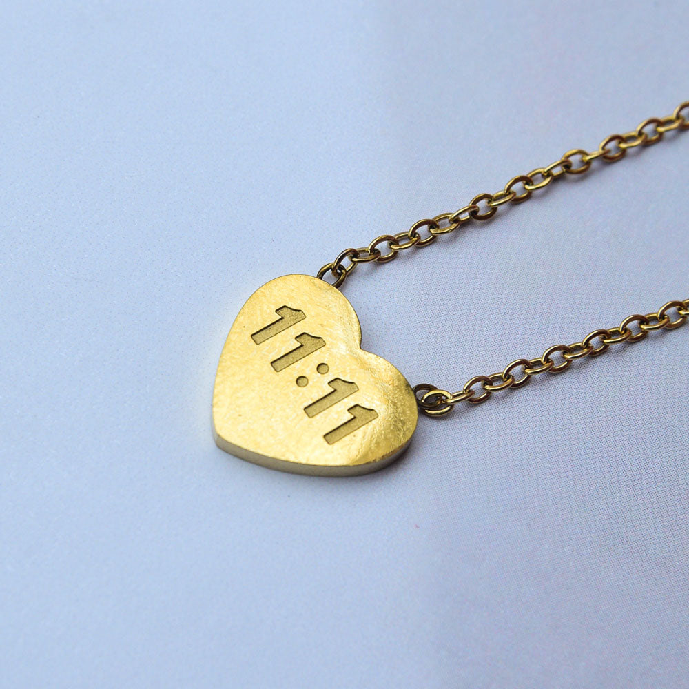 11:11 Heart Pendant Image 1
