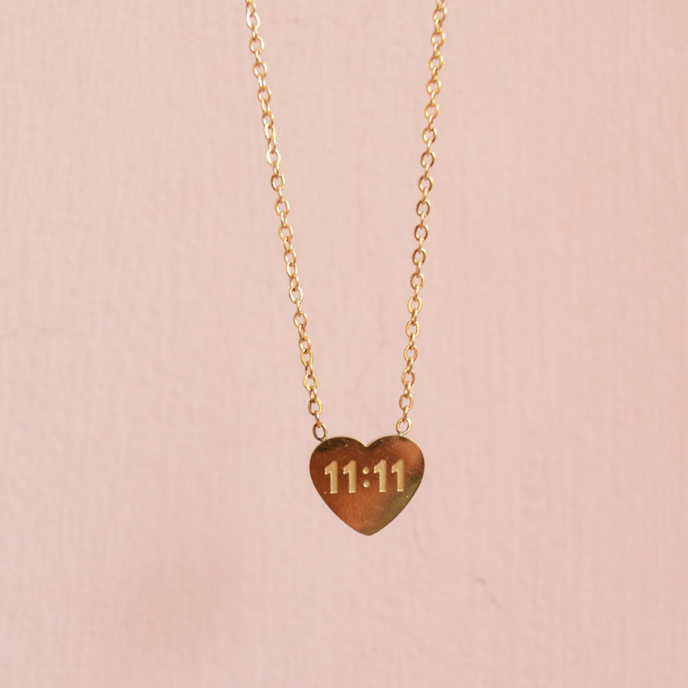 11:11 Heart Pendant Image 3