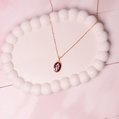 Blush Stone Pendant - Anti-Tarnish