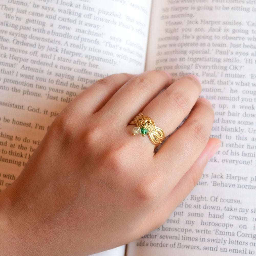 Emerald Wave Ring IMAGE 3