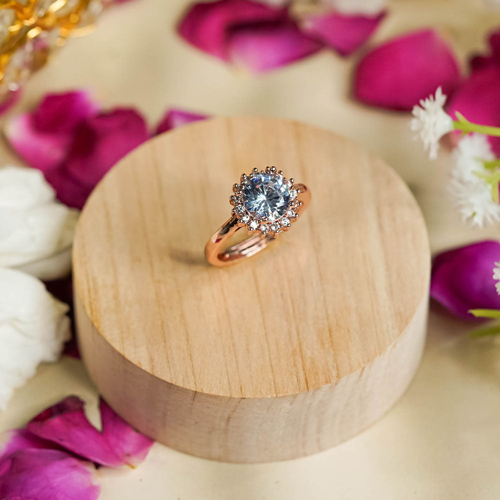 Aquamarine Rose Gold Ring Image 3