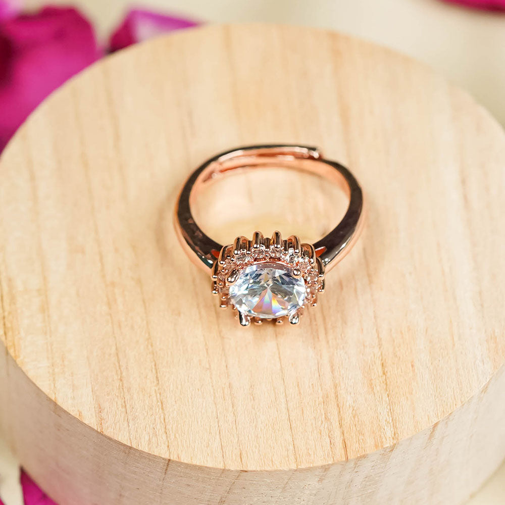 Aquamarine Rose Gold Ring Image 2
