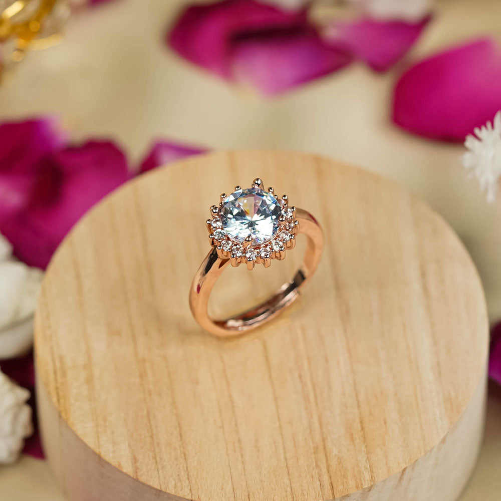 Aquamarine Rose Gold Ring Image 1