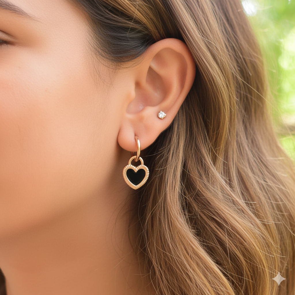 B&W Heart Hoops image 2