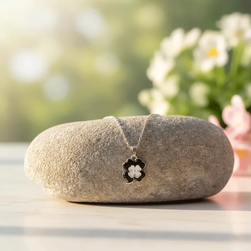 Black Leaf Clover Pendant image 03