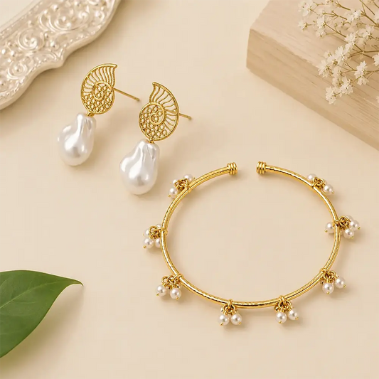 Brass Pearl Jewellery Combo