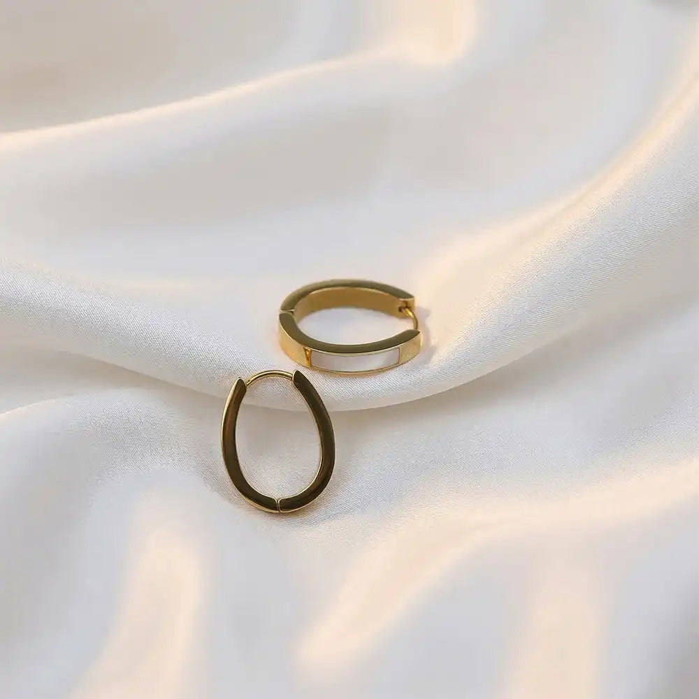 Classic Slim Hoops on a white fabric background