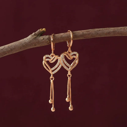 Eternal Heart Drops are stunning AD earrings. Made with high-quality American Diamonds.