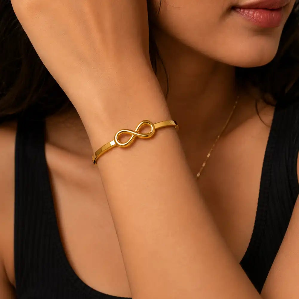 Anti tarnish infinity symbol bracelet for women party wear jewellery