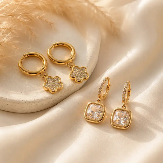 Gold Hoop Earrings Duo – Anti-Tarnish