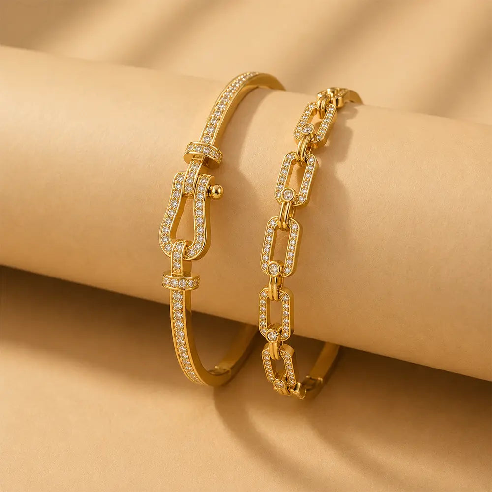 Set of 2 Luxe Bracelets - Anti-Tarnish