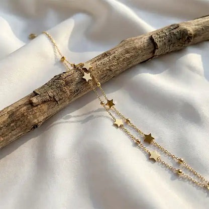 Star Layer Bracelet anti-tarnish gold layered star bracelet jewellery flatlay