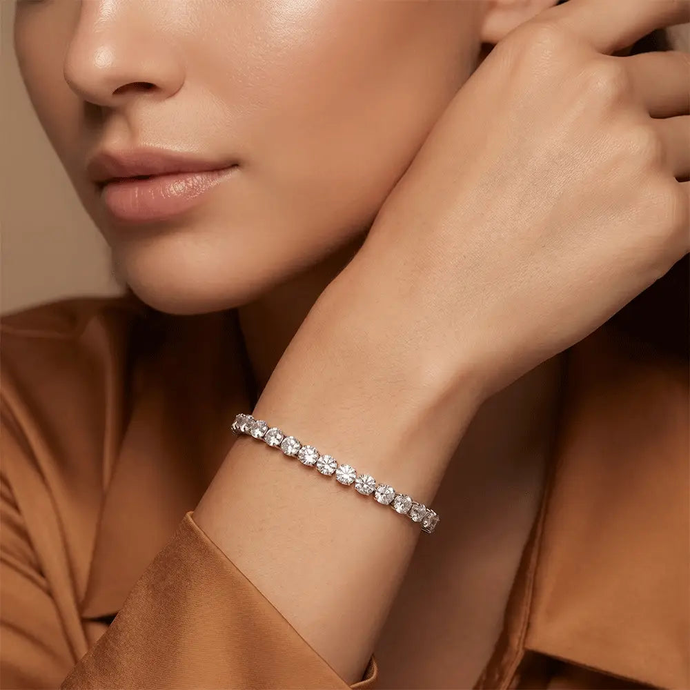 Premium Silver Tennis Bracelet for Women – Minimal & Luxury Style by K-A Trends