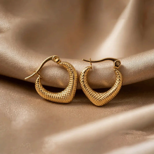 Timeless Hoops on a beige fabric background