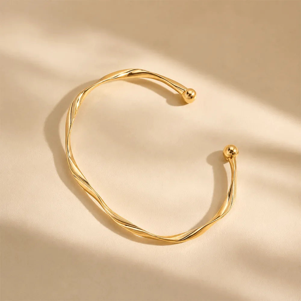K-A Trends Anti-Tarnish Twirl Gold Cuff