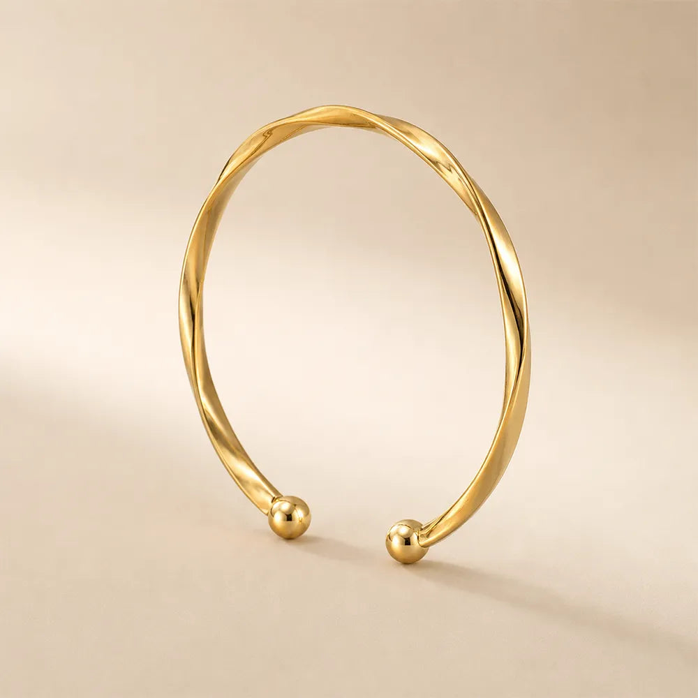 K-A Trends Open Twirl Gold Cuff Bracelet