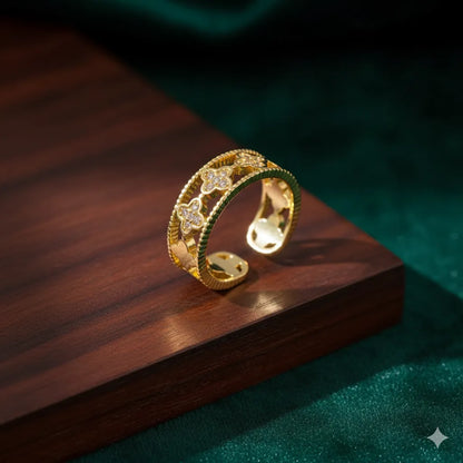 Gold Clover Band Ring - K-A Trends