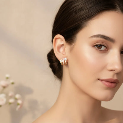 Gold Pearl Studs image 2