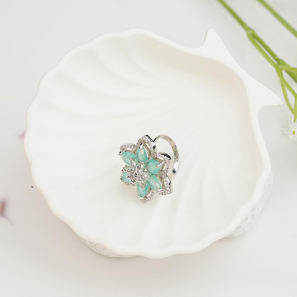 Aqua Blossom Ring image 2