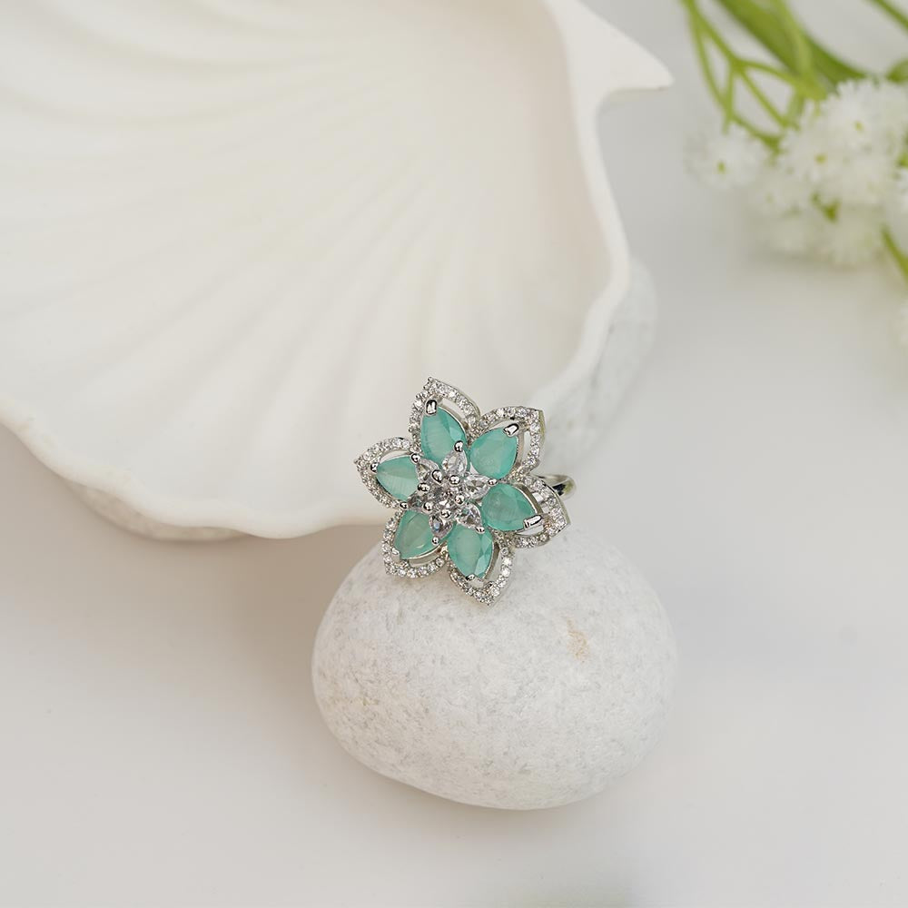 Aqua Blossom Ring image 1