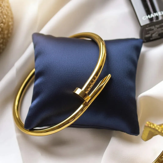 Explore our stylish anti-tarnish Golden Nail Bracelet